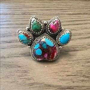Dahlia Sterling Silver Paw Print Ring